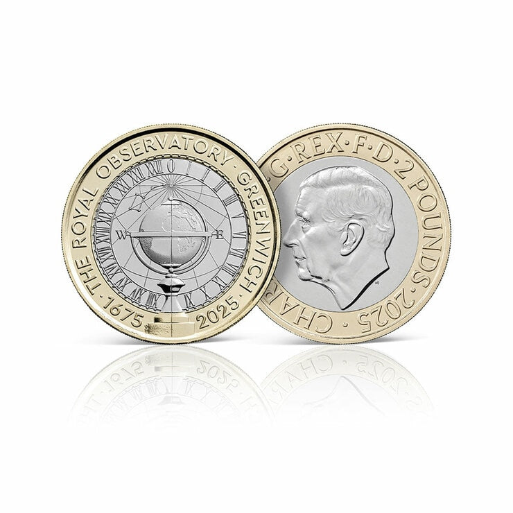 Royal Mail Royal Observatory cover with stamps and £2 coin (British brand)