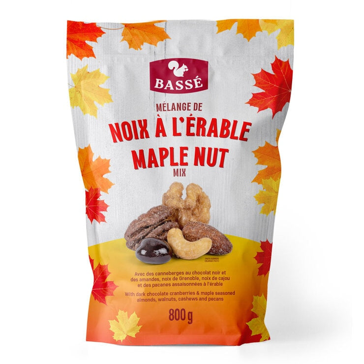 Bassé Maple Nut Mix with chocolate cranberries 800g - British product