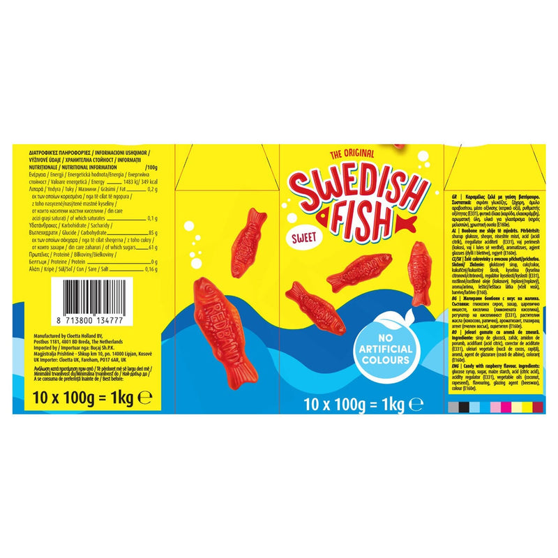 Swedish Fish strawberry sweets 1kg, imported from the UK