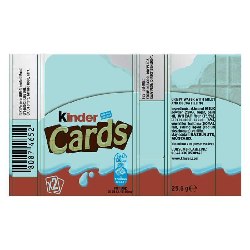 Kinder milk chocolate wafer hazelnut 30 pack - British product