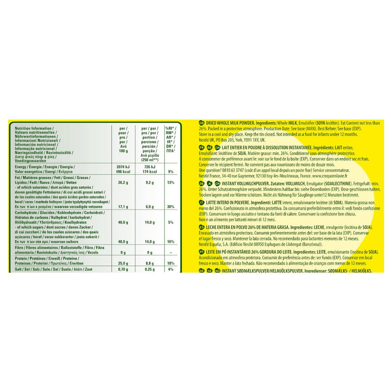 Nestle Nido dried whole milk powder 2.5kg, imported from the UK