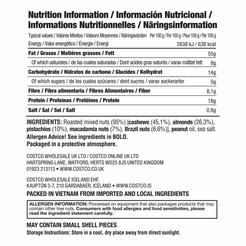 Kirkland Signature Extra Fancy Mixed Nuts 1.13kg, UK version