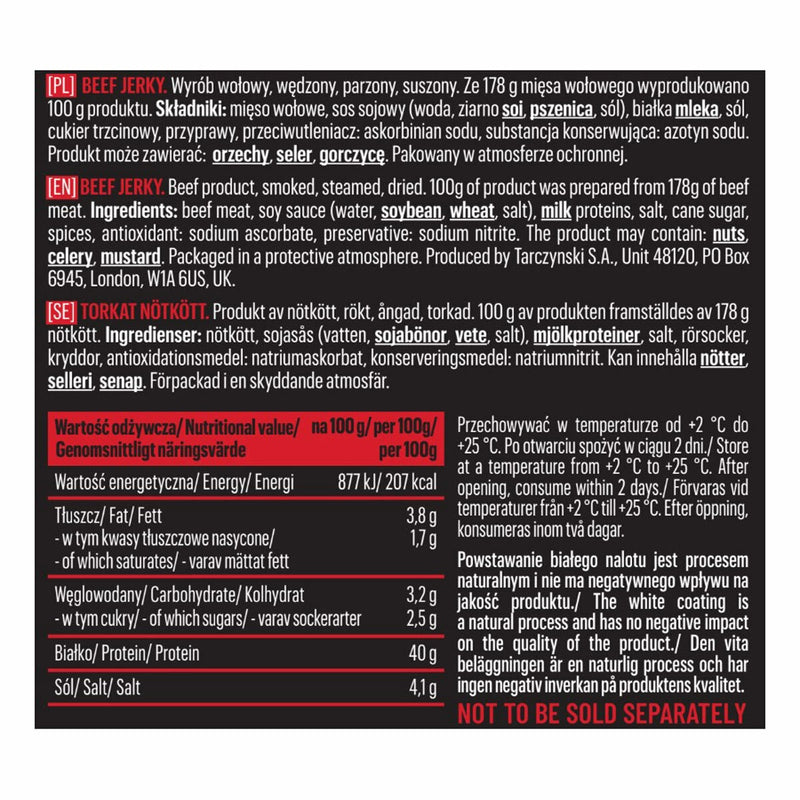 Tarczynski Protein Beef Jerky 8 x 40g (British brand)