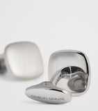 Giorgio Armani round sterling silver cufflinks, imported from the UK