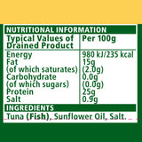 John West tuna chunks in sunflower oil 12x145g, UK version