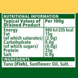 John West tuna chunks in sunflower oil 12x145g, UK version