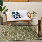 Costco UK Nourison Horizon Geometric Green Indoor Outdoor Rug, 183 x 274 cm- Buy online at McGrocer