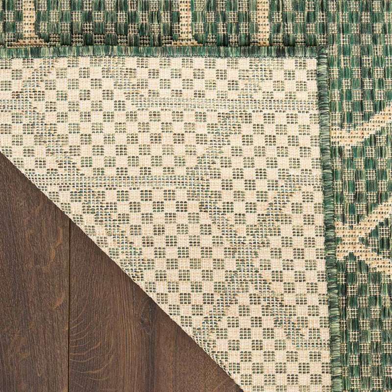 Nourison geometric green outdoor rug 152x213 cm, UK version