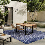 Costco UK Nourison Horizon Geometric Navy Indoor Outdoor Rug, 152 x 213 cm- Buy online at McGrocer
