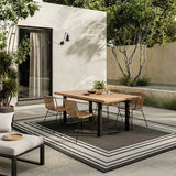 Costco UK Nourison Horizon Border Black Indoor Outdoor Rug, Medium 152x213cm, Large 183x274cm- Buy online at McGrocer