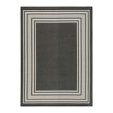 Nourison Horizon Border Black indoor outdoor rug large 183x274 cm, imported from the UK