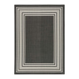 Nourison Horizon Border Black indoor outdoor rug large 183x274 cm, imported from the UK