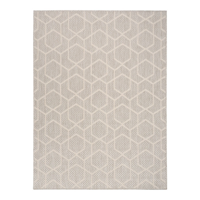 Nourison indoor outdoor rug geometric grey large 183x274 cm, imported from the UK