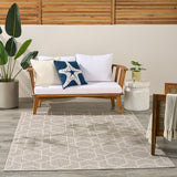 Costco UK Nourison Horizon Geometric Grey Indoor Outdoor Rug, 2 Sizes- Buy online at McGrocer