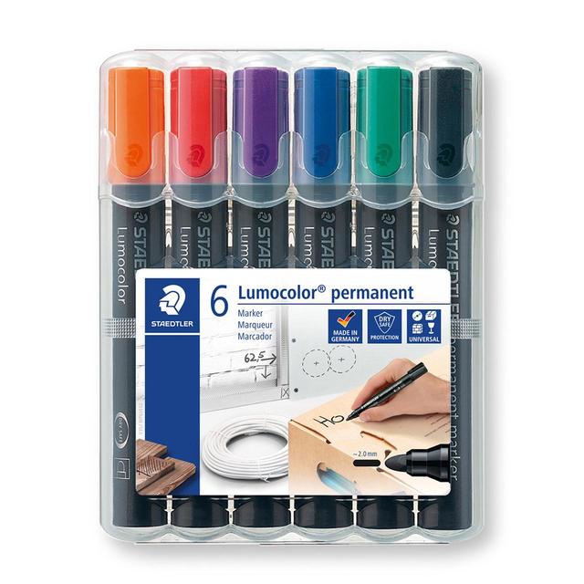 Staedtler Lumocolor Bullet Tip Permanent Markers 6 per pack GOODS M&S