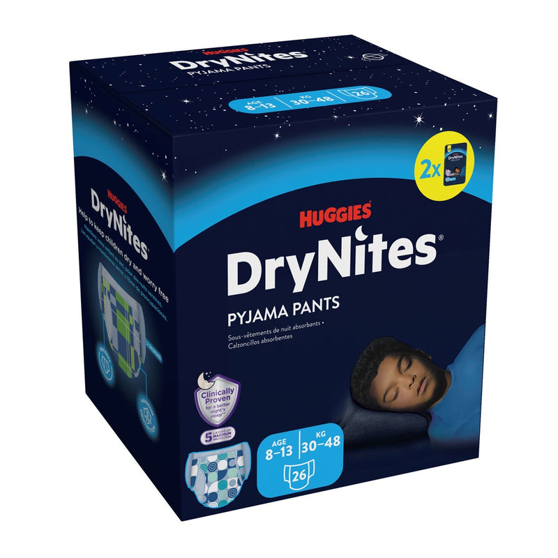 Huggies DryNites bedwetting pants for boys 8-13 26 pack, UK version