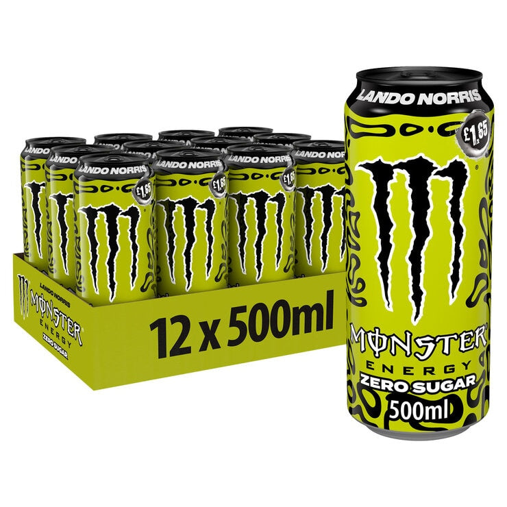 Monster Lando Norris Zero Sugar energy drink 12 x 500ml, imported from the UK