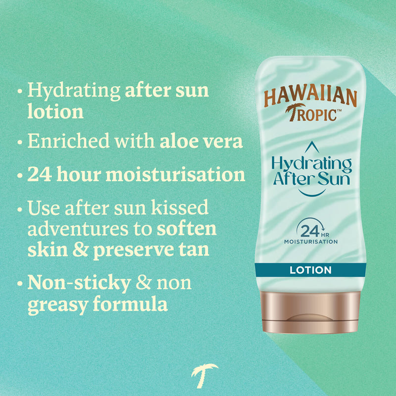 Hawaiian Tropic sun protection set with SPF oils and after sun, UK version