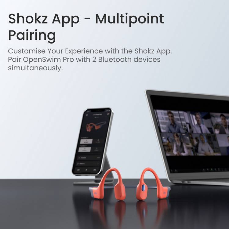 Shokz OpenSwim Pro Red wireless headphones, UK version