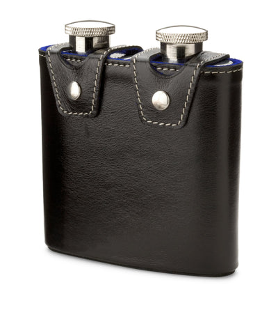 Harrods Aspinal of London Double Leather Hip Flask- Buy online at McGrocer