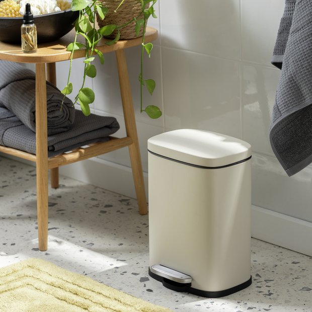 Home rectangular pedal bin Natural 5 litre - British product