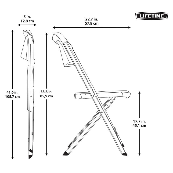 Lifetime bypass folding chairs 4-pack, imported from the UK