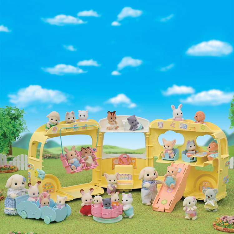 Sylvanian Families Rainbow Fun Nursery Bus - British product
