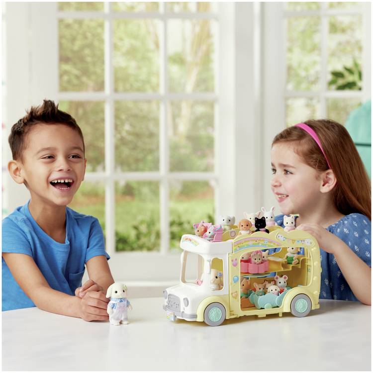 Sylvanian Families Rainbow Fun Nursery Bus - British product
