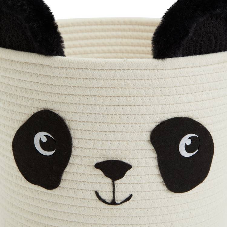 Argos Home panda rope storage basket cream and black, UK version