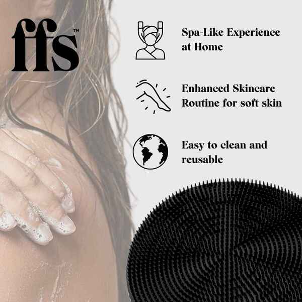 FFS Beauty Silicone Body Scrubber Black - British product