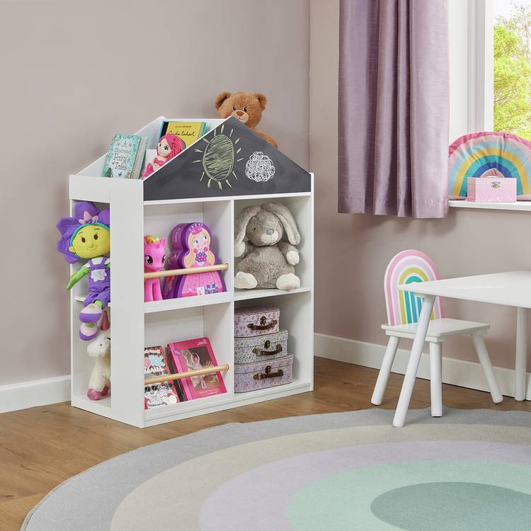 Liberty House kids storage unit with chalkboard white 96cm - British product