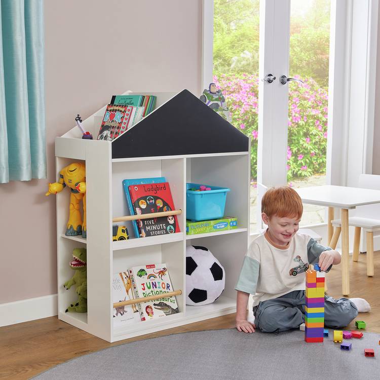 Liberty House kids storage unit with chalkboard white 96cm - British product