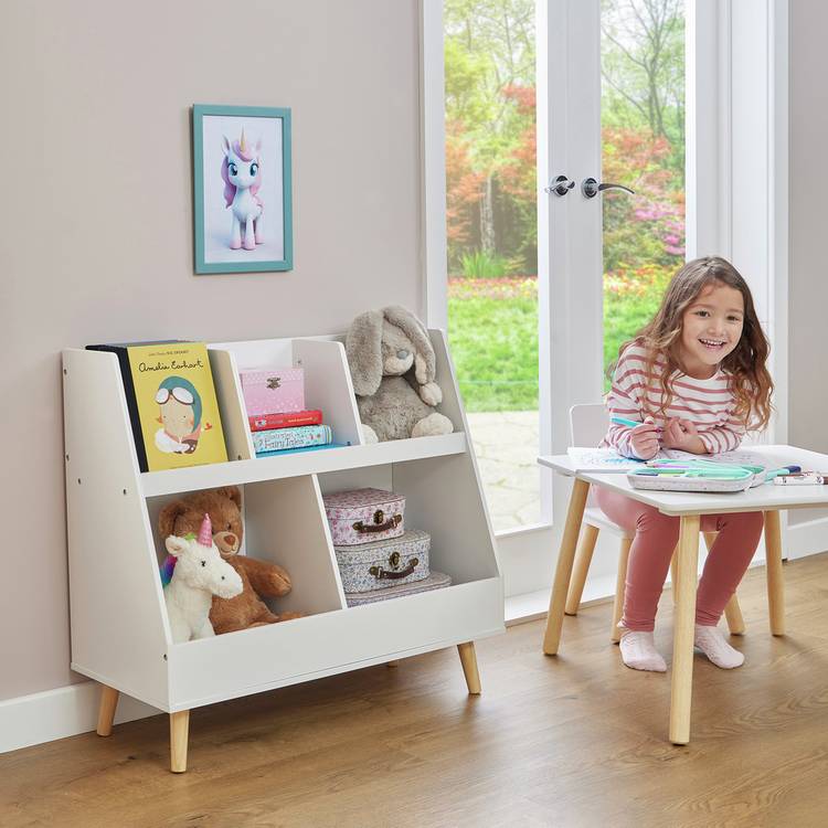 Liberty House white kids storage unit with tapered legs, imported from the UK
