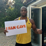 The Fan Cave signed Daniel Dubois framed boxing shorts 82x82 cm, imported from the UK