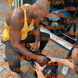 The Fan Cave signed Daniel Dubois framed boxing shorts 82x82 cm, imported from the UK