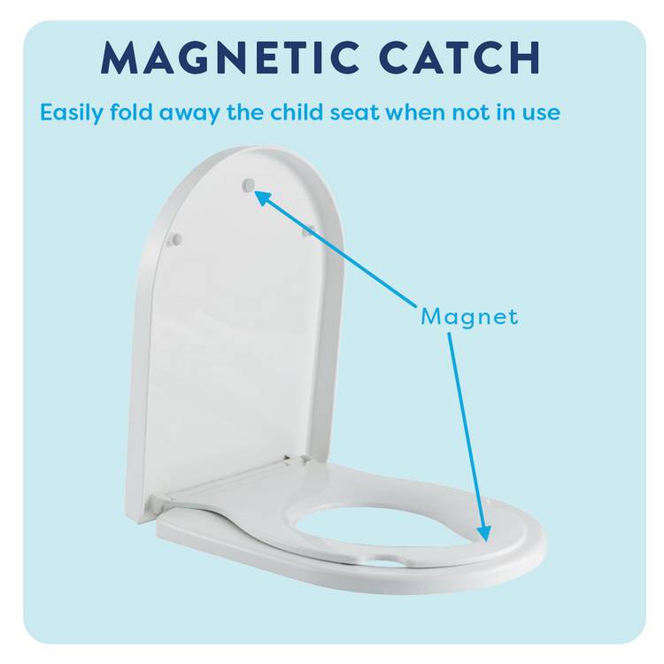 Croydex white Hillier D Shaped family toilet seat - British product
