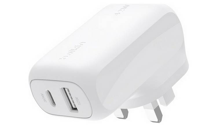 Belkin dual port USB C and USB-A charger 42W - British product