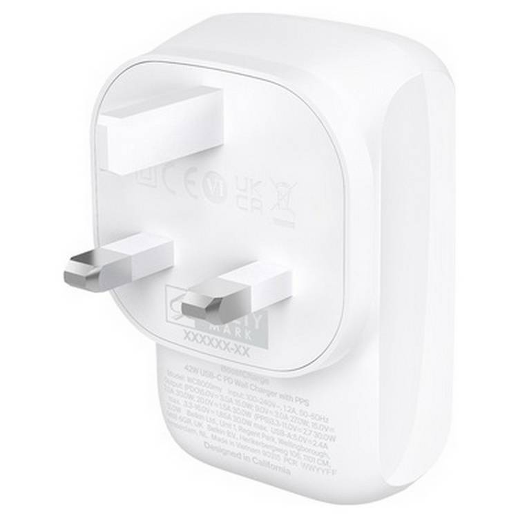 Belkin dual port USB C and USB-A charger 42W - British product