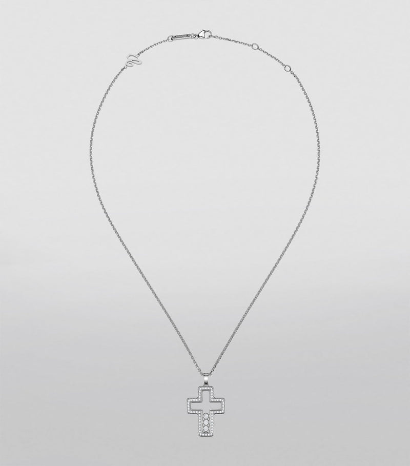 Chopard Happy Diamonds cross necklace 18kt white gold (British brand)