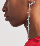 Yeprem white gold and diamond drop earrings (British brand)