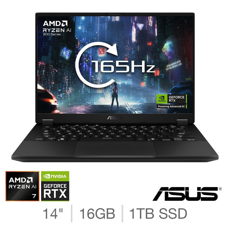 ASUS TUF A14 grey gaming laptop with AMD Ryzen AI 7 - British product