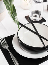 Next Lara-May Set of 8 Black Leather Coasters and Placemats- Buy online at McGrocer