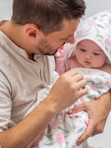 Next aden + anais Pink 100% Cotton Muslin Backed Hooded Towel and Washcloth Set- Buy online at McGrocer