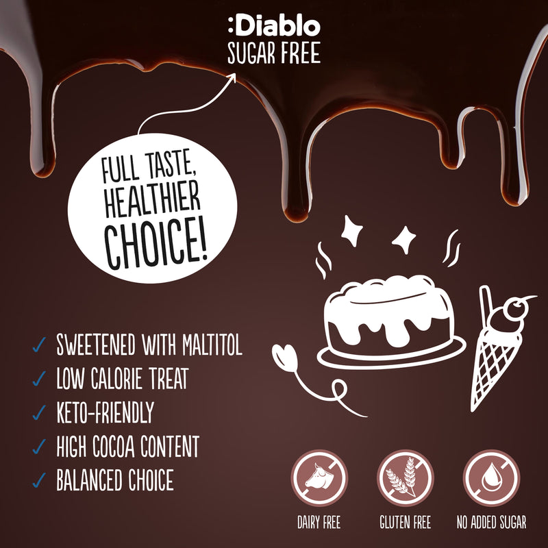 Diablo sugar free chocolate dessert sauce 360g bottle (British brand)