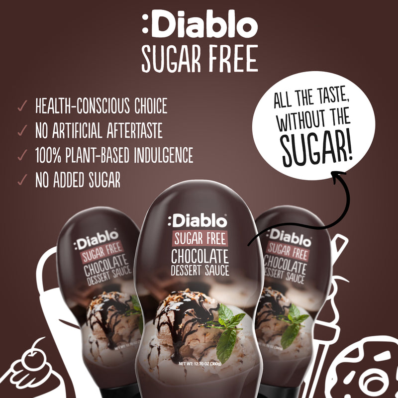 Diablo sugar free chocolate dessert sauce 360g bottle (British brand)