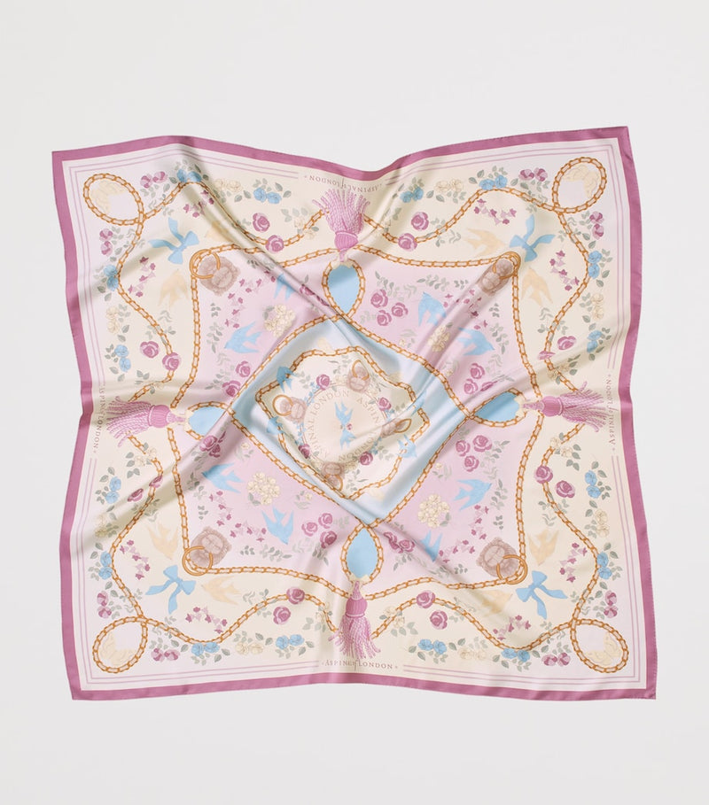 Aspinal of London silk Mayfair scarf 90x90cm, imported from the UK