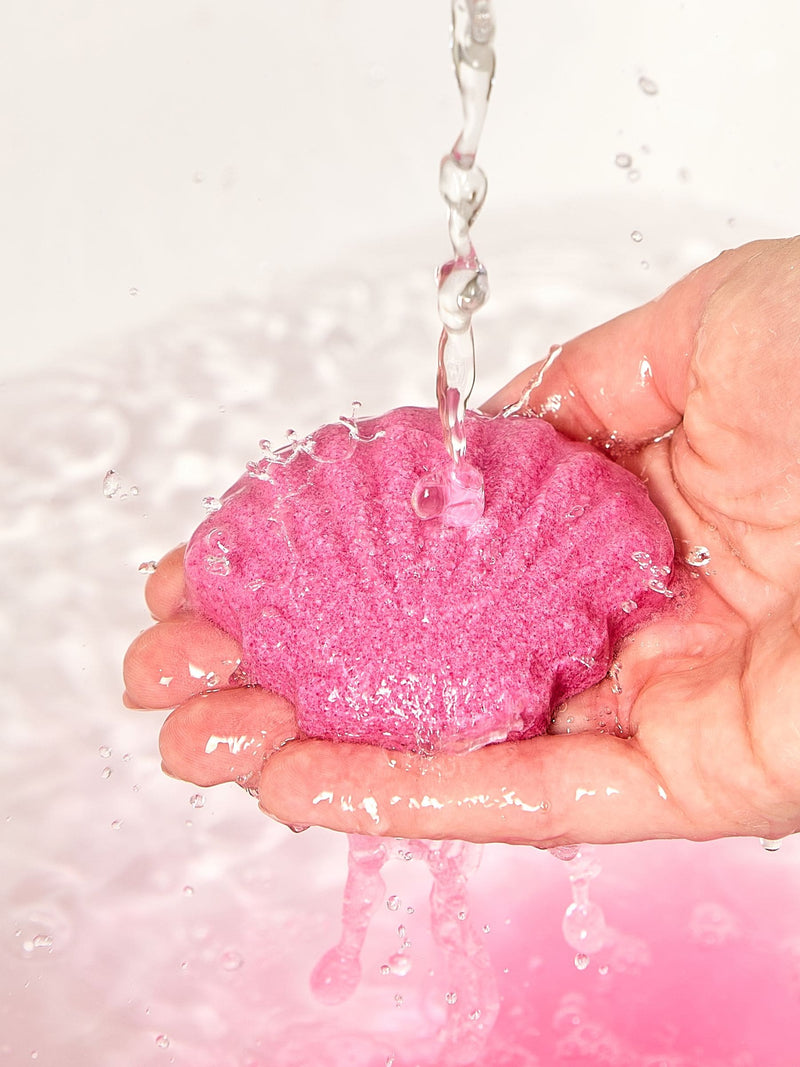 Rainbow bath fizzers set for kids with under-the-sea shapes, UK version