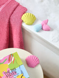 Rainbow bath fizzers set for kids with under-the-sea shapes, UK version