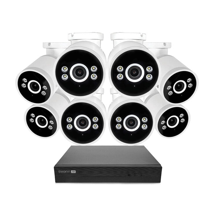 Swann 4K NVR bullet camera system with 2TB HDD, imported from the UK