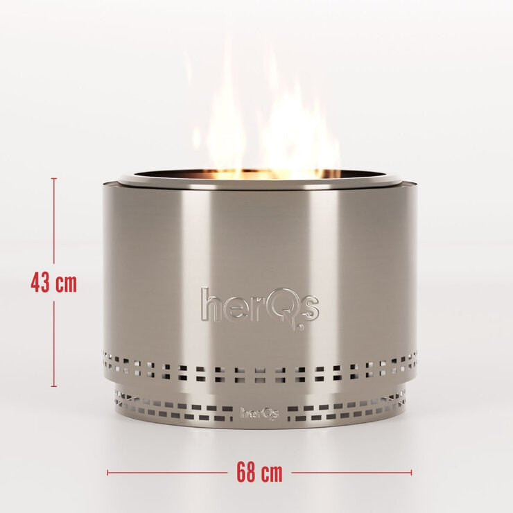HerQs Chief stainless steel fire pit 68cm (British brand)